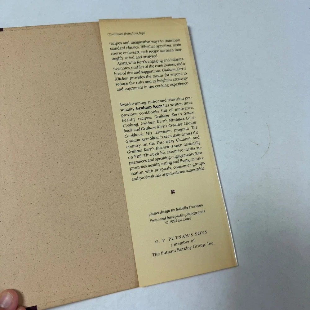 Graham Kerr's Kitchen Cookbook 1994 Hardcover‎ PBS Series Healthy Recipes